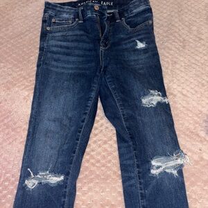 American Eagle High Waisted Ripped Skinny Jeans